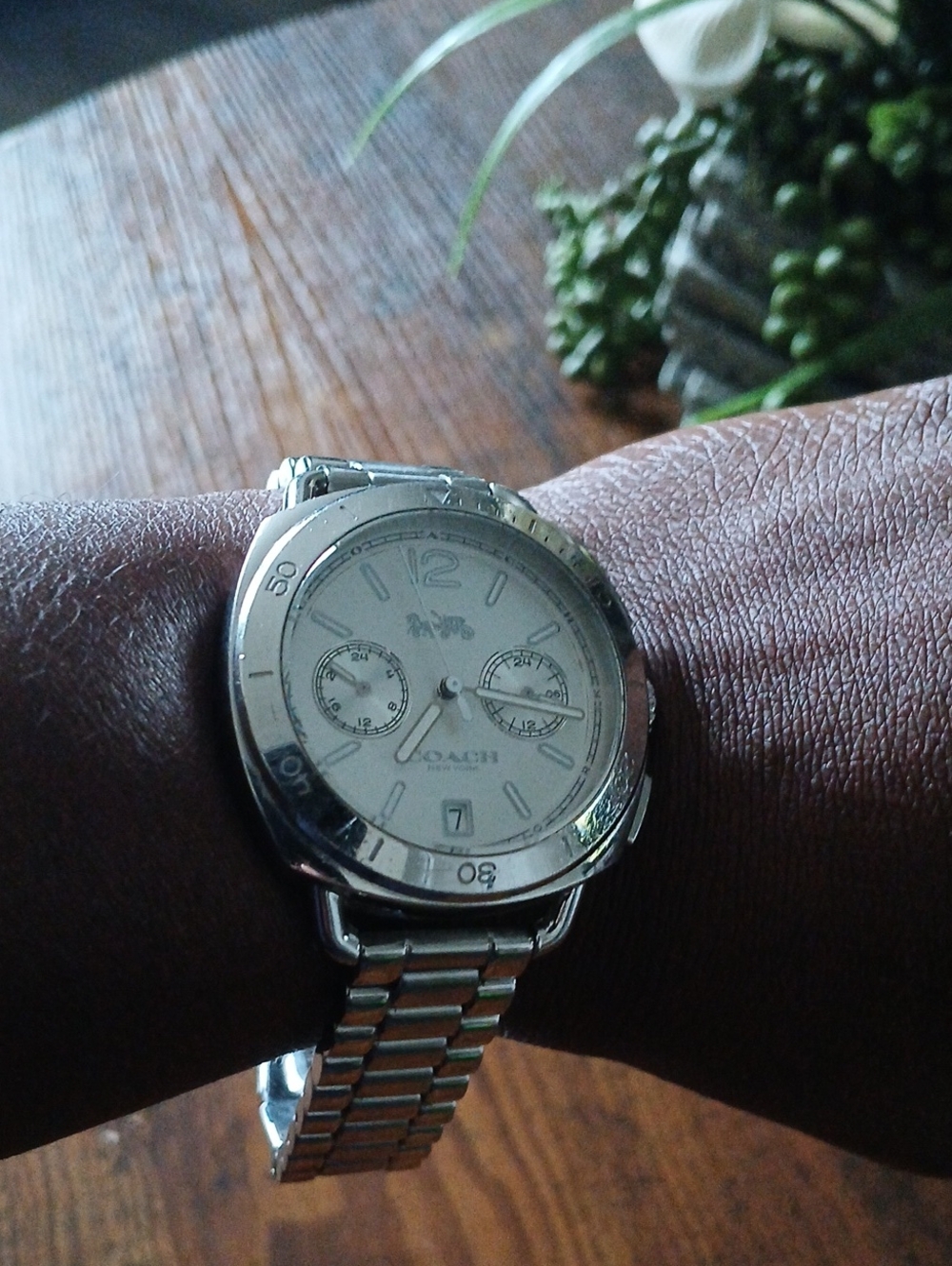 Coach Silver LADIES  Stainless Steel Bracelet Watch with White Dial
